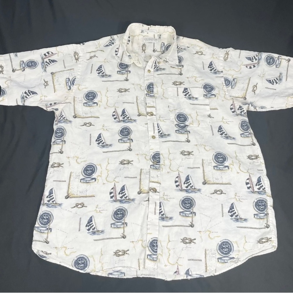 Pontelli Uomo Mens Overprint Hawaiian Short Sleeve Button Up Shirt Size XXL